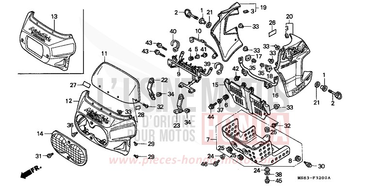 WINDLAUF von Africa Twin SHASTA WHITE (NH138H) von 1988